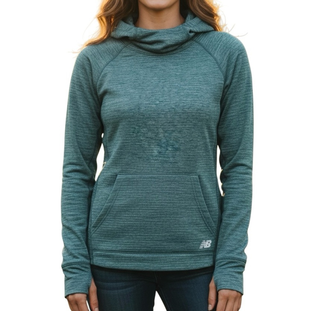 New Balance Women's Heat Grid Hoodie Size S Teal Green Activewear Running